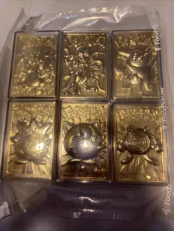 Pokemon Gold Plated Trading Cards Burger King 1999 Promo 23K Set - Image 1