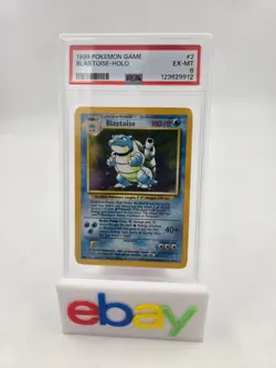 Pokemon Card Game Blastoise 2/102 Holo Rare 1999 Unlimited Base Set PSA 6 EX-MT - Image 1