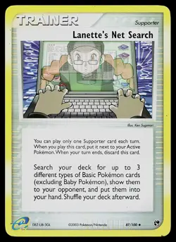 Pokemon Card - Lanette's Net Search Sandstorm 87/100 Uncommon Reverse Holo - Image 1