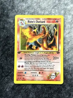 Pokemon TCG Blaine's Charizard Gym Challenge Holo Card 2/132 1st Edition Rare - Image 2