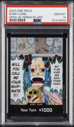 2023 ONE PIECE OP04-KINGDOMS OF INTRIGUE ALTERNATE ART DON!! CARD PSA 10 - Image 1