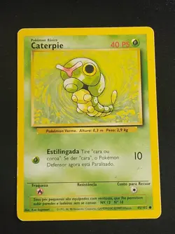 Caterpie 45/102 Pokemon TCG Base Set Vintage WOTC Card Lightly Played LP - Image 1