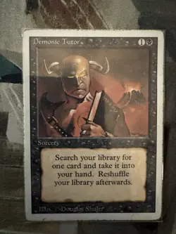 MTG Demonic Tutor Revised Edition Moderate Play - Image 1