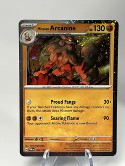Pokemon TWM Hisuian Arcanine 100/167 Cosmos Holo EXCLUSIVE Surging Sparks Bliste - Image 1