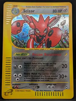 Scizor H21/H32 Aquapolis Holo Ultra Rare Pokemon TCG Nintendo e-reader LP+ - Image 3