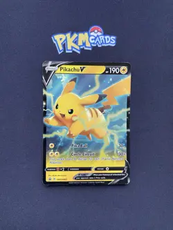 Pokemon TCG Pikachu V SWSH063 Black Star Promo LP. - Image 1
