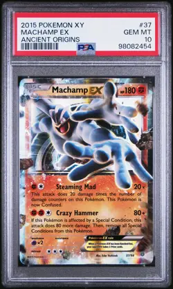 2015 Pokemon Xy Ancient Origins Machamp EX #37 Ancient Origins PSA 10 - Image 1