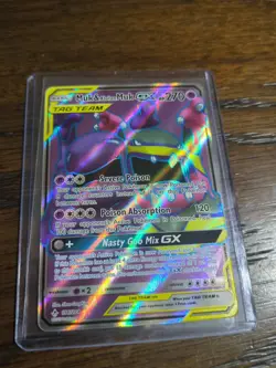 Pokemon TCG Muk & Alolan Muk GX (Full Art) 196/214 Sm-Unbroken Bonds Holo NM - Image 1