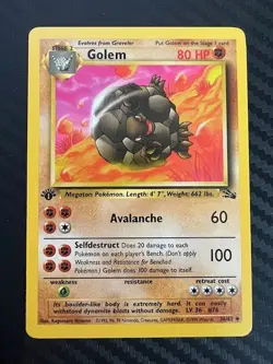 Pokemon TCG Golem Fossil 36/62 Regular 1st Edition VLP - Image 1