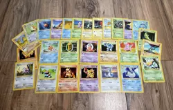 Vintage Shadowless Pokemon Card Lot Uncommon Common Light-Moderate Play 27 Cards - Image 1