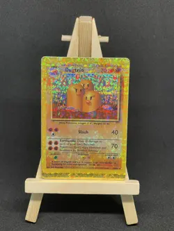 Dugtrio HOLO Prism Vintage Pokemon Base Set Vending Golden Sticker Card Retro - Image 1
