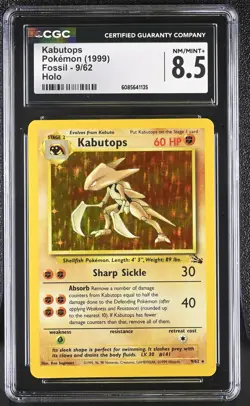 CGC 8.5 Kabutops 1999 Fossil 9/62 Holo Pokemon Card - Image 1