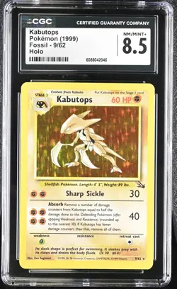 CGC 8.5 Kabutops 1999 Fossil 9/62 Holo Pokemon Card - Image 1