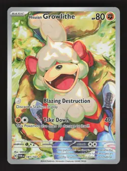 Hisuian Growlithe 181/167 Pokemon Twilight Masquerade Holo Full Art Card - Image 1