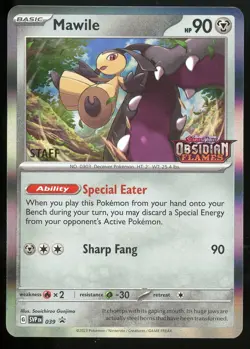 Mawile SVP039 - Obsidian Flames - STAFF Stamped Prerelease Pokemon Card - Image 1