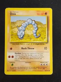 Onix 56/102 Pokemon TCG Base Set Vintage WOTC Card Lightly Played LP - Image 1