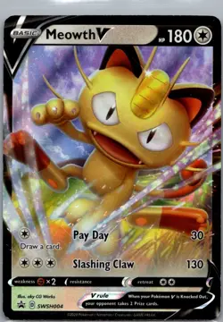 Meowth V Promo SWSH: Sword & Shield Promo Cards SWSH004 NM - Image 1