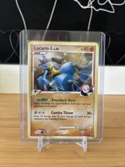 Pokemon TCG Lucario Rising Rivals Holo Rare Card 8/111 LP - Image 1