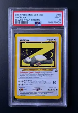 Pokemon card snorlax 49 Wizard Black Star promo PSA 9 MINT - Image 1