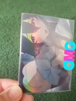 BEAUTIFUL BRUNETTE SCHOOLGIRL RAINBOW FOIL WAIFU ANIME CARD - Image 5