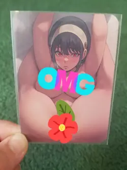 BEAUTIFUL BRUNETTE BABE WAIFU RAINBOW FOIL CUSTOM ANIME CARD - Image 1