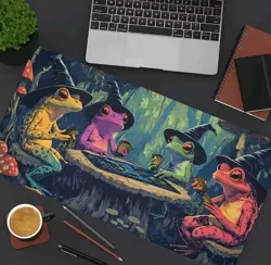 TCG Playmat - Wizard Frogs design suitable for MTG, Pokemon etc 60x35x2cm - Image 1