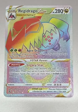 POKEMON TCG REGIDRAGO V STAR 201/195 SILVER TEMPEST SECRET MINT PACK TO SLEEVE - Image 1