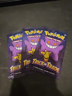 Lot Of 3 Pokemon 2022 Halloween Trick or Trade NEW SEALED Booster Packs - Image 1