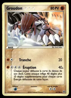 Carte Pokemon : Groudon 14/106 Ex Emeraude Francaise - Image 1