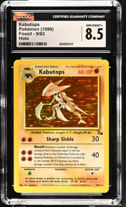 Pokemon Fossil KABUTOPS Holo CGC 8.5 (4117) Graded Power - Image 1