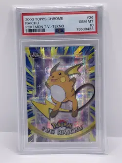 *PSA 10 Gem Mint* 2000 Pokemon Topps Chrome Series 1 TEKNO Raichu 26 *LOW POP* - Image 1