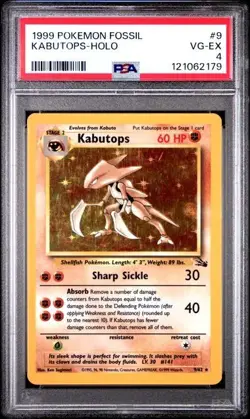 PSA 4 - Pokemon KABUTOPS - FOSSIL - Holo - Image 1