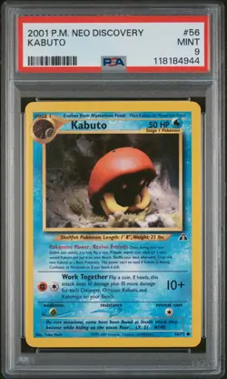 2001 Pokemon Vintage WOTC Neo Discovery Kabuto #56 PSA 9 (NEW CERT) - Image 1