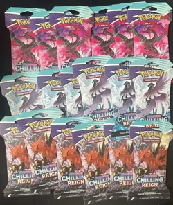 Pokemon TCG Sword & Shield Chilling Reign Sleeved Booster Pack Lot Of 18 X18 - Image 1