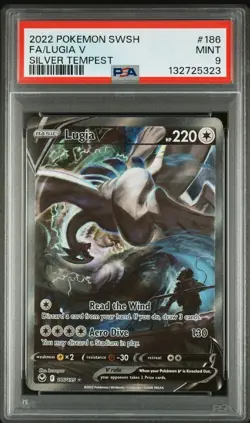 2022 Pokemon Lugia v Silver Tempest 186/195 Alt Art Ultra Rare PSA 9 Mint - Image 1