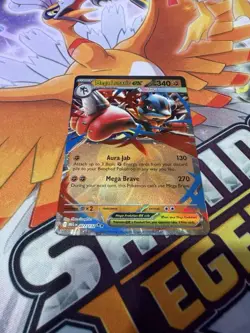 Pokemon TCG Mega Lucario ex 077/132 Mega Evolution Double Rare Holo NM - Image 1