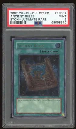 ANCIENT RULES 2007 YUGIOH STRIKE NEOS of STON-EN037 1st Edition ULTIMATE PSA 9 - Image 1