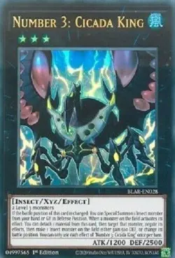 Number 3: Cicada King - BLAR-EN028 - Ultra Rare - 1st Edition - Yugioh - Image 1