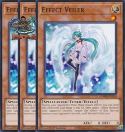 Yugioh! 3x Effect Veiler SDWD-EN018 Common NM - Image 1