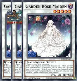 Yugioh! 3x Garden Rose Maiden L5DD-ENA29 Common 1st Ed NM - Image 1