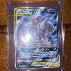 Pokemon TCG Mewtwo & Mew GX SM191 Black Star Promo Card Near Mint Condition - Image 1