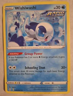 Pokemon Cards: Wishiwashi 46/203 Rare Regular S&S: Evolving Skies - Pokemon TCG - Image 1