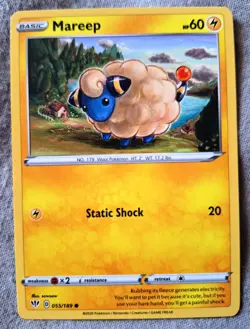 Pokemon Cards: Mareep 55/189 Common Regular | S&S: Darkness Ablaze - Pokemon TCG - Image 1