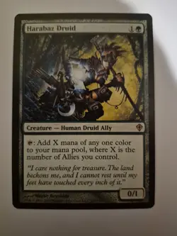1x MTG magic cards 1x Harabaz Druid Worldwake MP+/LP- x1 - Image 1