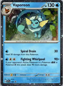 Vaporeon - (Cosmos Holo) Promo SV: Scarlet & Violet Promo Cards 168 NM - Image 1