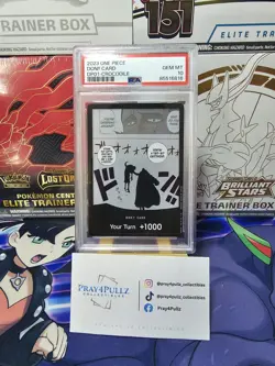 PSA 10 One Piece TCG Crocodile Don Card Alt Art DP-01 - Image 1