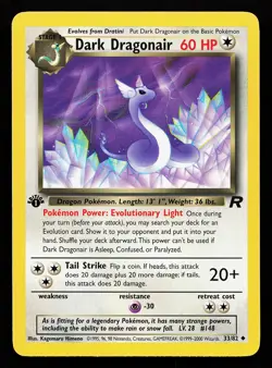 Dark Dragonair 33/82 1st Edition Team Rocket Pokemon Card - Image 1