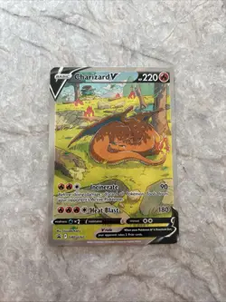 Pokemon TCG Charizard Full Art v SWSH Black Star Promos Holo Card SWSH260 - Image 1