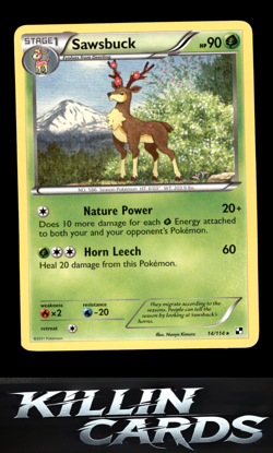 Sawsbuck 14/114 Pokemon Rare Black and White Card LP - Image 1