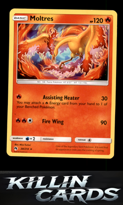 Moltres 38/214 Pokemon Rare SM - Lost Thunder Card LP - Image 1